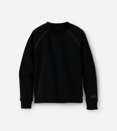 Pull à col rond Classic pour Femme in Black, Taille XL, Mélange De Coton/Recycled Materials