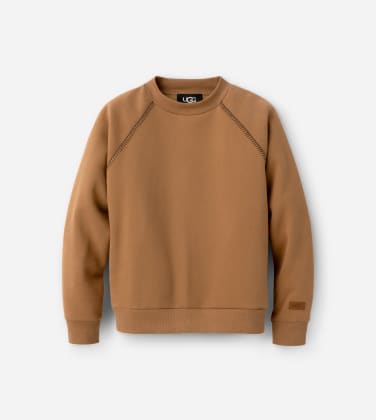 Pull à col rond Classic pour Femme in Brown, Taille S, Mélange De Coton/Recycled Materials