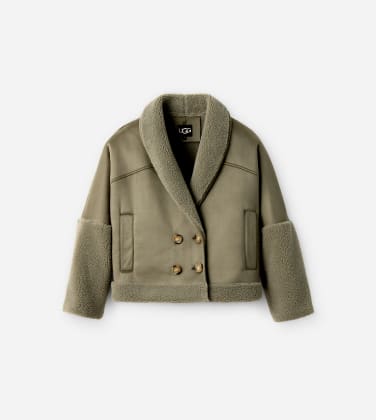 Veste Mindy Luxe Fluff pour Femme in Green, Taille XS, Polyester
