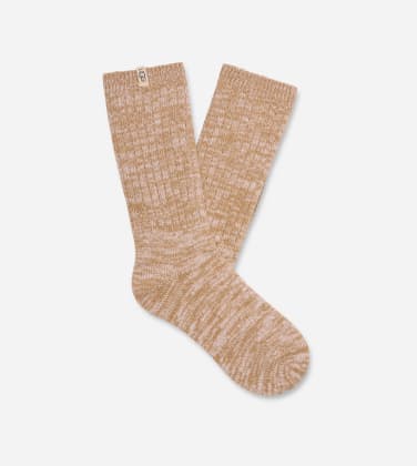 Chaussette mi-haute décontractée en maille côtelée UGG pour Femme in Beige, Taille O/S, Mélange De Polyester/Matières Recyclées
