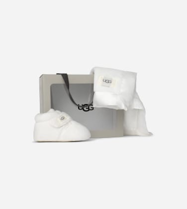 Chausson Bixbee et couverture Lovey UGG pour enfant in White, Taille 16, Textile