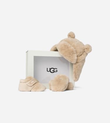 Ensemble chapeau et mitaines Bixbee pour Grand Enfant in Blond, Taille 16, Textile