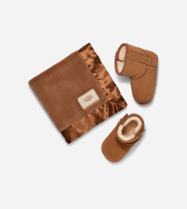 Botte Classic et couverture Lovey pour Grand Enfant in Brown, Taille 23.5, Daim