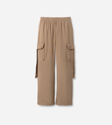 Pantalon Ophira pour Femme in Silver Taupe, Taille XL, Coton