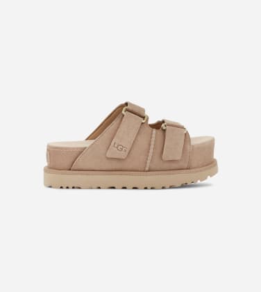 Mule UGG Goldenstar Hi pour Femme in Beige, Taille 37.5, Daim