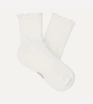 Chaussette à bord ondulé Karsyn UGG pour Femme in White, Taille O/S, Mélange De Coton