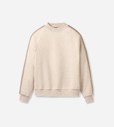 Tasman Crewneck Sweater pour Homme in Caribou Heather, Taille L, Mélange De Coton