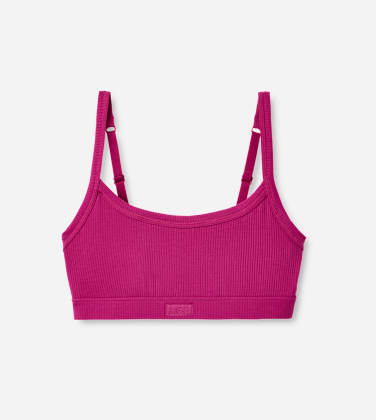 Brassière Tesia côtelée pour Femme in Chroma Pink, Taille S, Ecovero