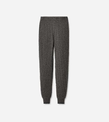 Pantalon de survêtement Lorelai en maille torsadée pour Femme in Grey, Taille L, Polyester