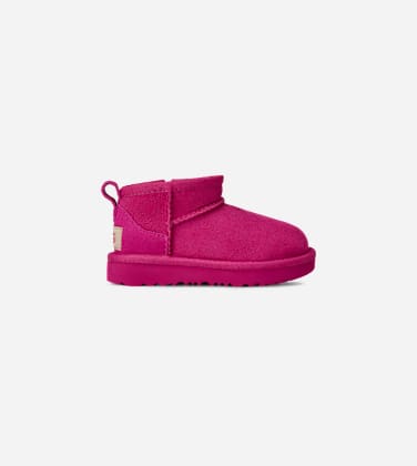 Botte UGG Classic Ultra Mini pour enfant in Dark Peony, Taille 23.5, Double Face