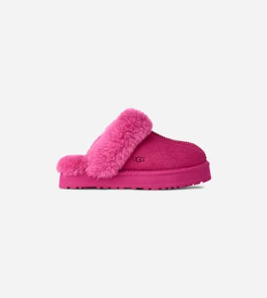 Disquette Slipper pour Grand Enfant in Dark Peony, Taille 36, Daim