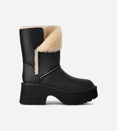 Botte en cuir Classic Esmee pour Femme in Black, Taille 40, Shearling
