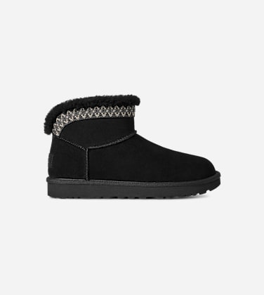 Classic Ultra Mini Taslyn Boot pour Femme in Black, Taille 36, Daim