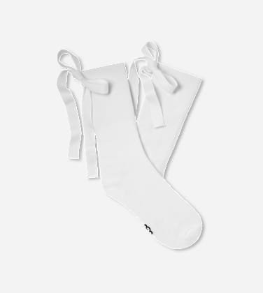 Chaussette Serenella Novelty Bow pour Femme in White, Taille O/S, Mélange De Coton