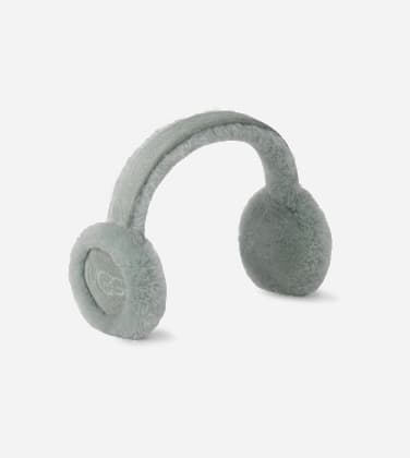Cache-oreilles brodé en peau de mouton UGG pour Femme in Grey Mist, Taille O/S, Shearling