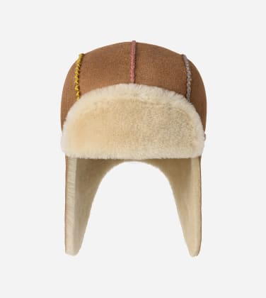 Chapka en peau de mouton in Brown, Taille 4/6 YRS, Shearling