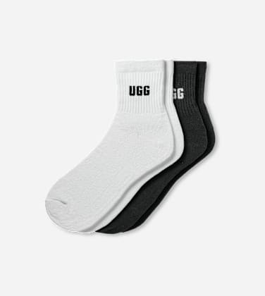Quinlin Logo Quarter 2 Pack Sock pour Femme in White/Black, Taille O/S, Coton