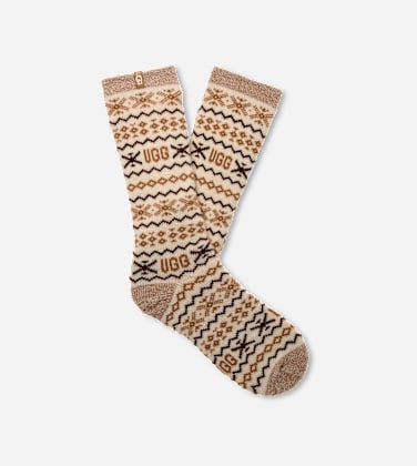 Chaussette mi-haute Keavy Cozy pour Homme in Chestnut Multi UGG isle, Taille O/S, Mélange D’Acrylique