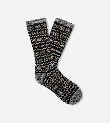 Chaussette mi-haute Keavy Cozy pour Homme in Black Multi UGG isle, Taille O/S, Mélange D’Acrylique