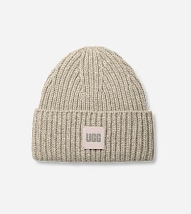 Bonnet côtelé épais pour Homme in Light Grey, Taille O/S, Mélange De Polyester