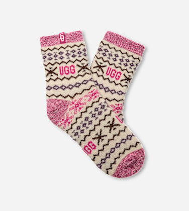 Chaussette 3/4 Cressida Cozy pour Femme in Cream Multi UGG isle, Taille O/S, Mélange D’Acrylique
