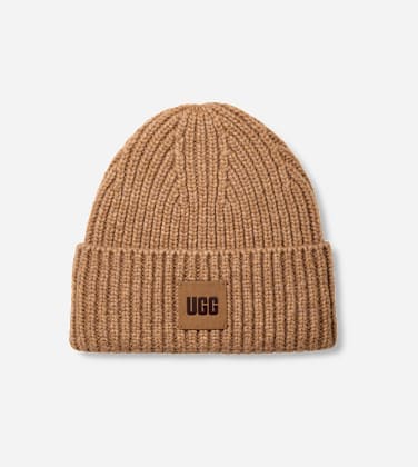 Bonnet côtelé épais pour Homme in Beige, Taille O/S, Mélange De Polyester