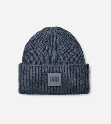 Bonnet côtelé épais pour Homme in Dark Wave, Taille O/S, Mélange De Polyester