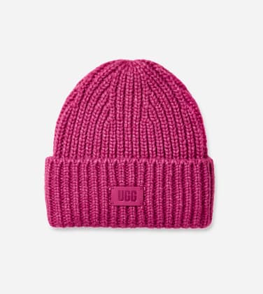 Bonnet côtelé épais UGG pour enfant in Chroma Pink, Taille O/S, Tricot