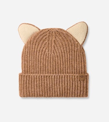 Bonnet Chunky Cat in Beige, Taille O/S, Nylon