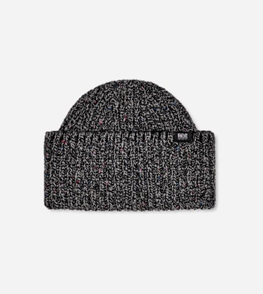 Bonnet Confetti à larges revers pour Homme in Black, Taille O/S, Mélange D’Acrylique