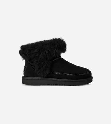 Botte Classic Ultra Mini Chalet pour Grand Enfant in Black, Taille 35, Daim
