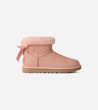 Botte Classic Mini Bailey Mixed Bow pour Femme in Beige Blush, Taille 41, Daim