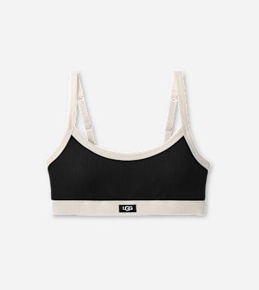 Brassière Tesia côtelée pour Femme in Black/Nimbus, Taille L, Ecovero
