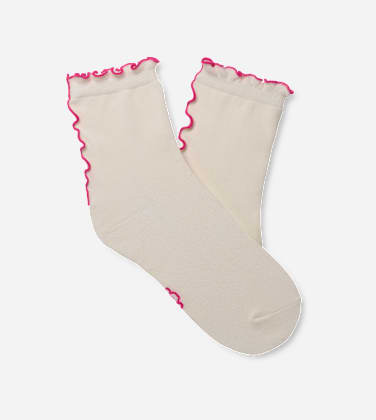 Chaussette 3/4 à bordure festonnée Karsyn II pour Femme in Nimbus/Woodviolet, Taille O/S, Coton