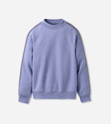 Tasman sweatshirt à col rond pour Homme in Dusted Iris Heather, Taille L, Mélange De Coton