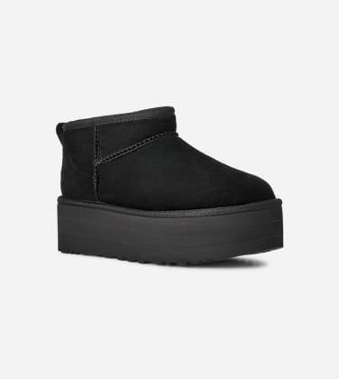 Botte UGG Classic Ultra Mini à plateforme pour Femme in Black, Taille 40, Daim