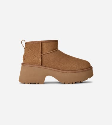 Botte Classic Ultra Mini New Heights pour Femme in Brown, Taille 41, Daim