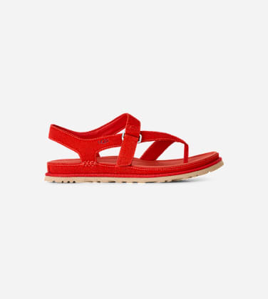 Sandale Golden Gaze Toe Post pour Femme in Red Pepper, Taille 39, Daim