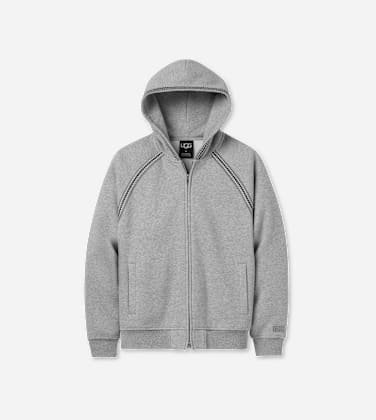 UGG Veste à fermeture éclair intégrale Tasman in Grey, Taille 2XL