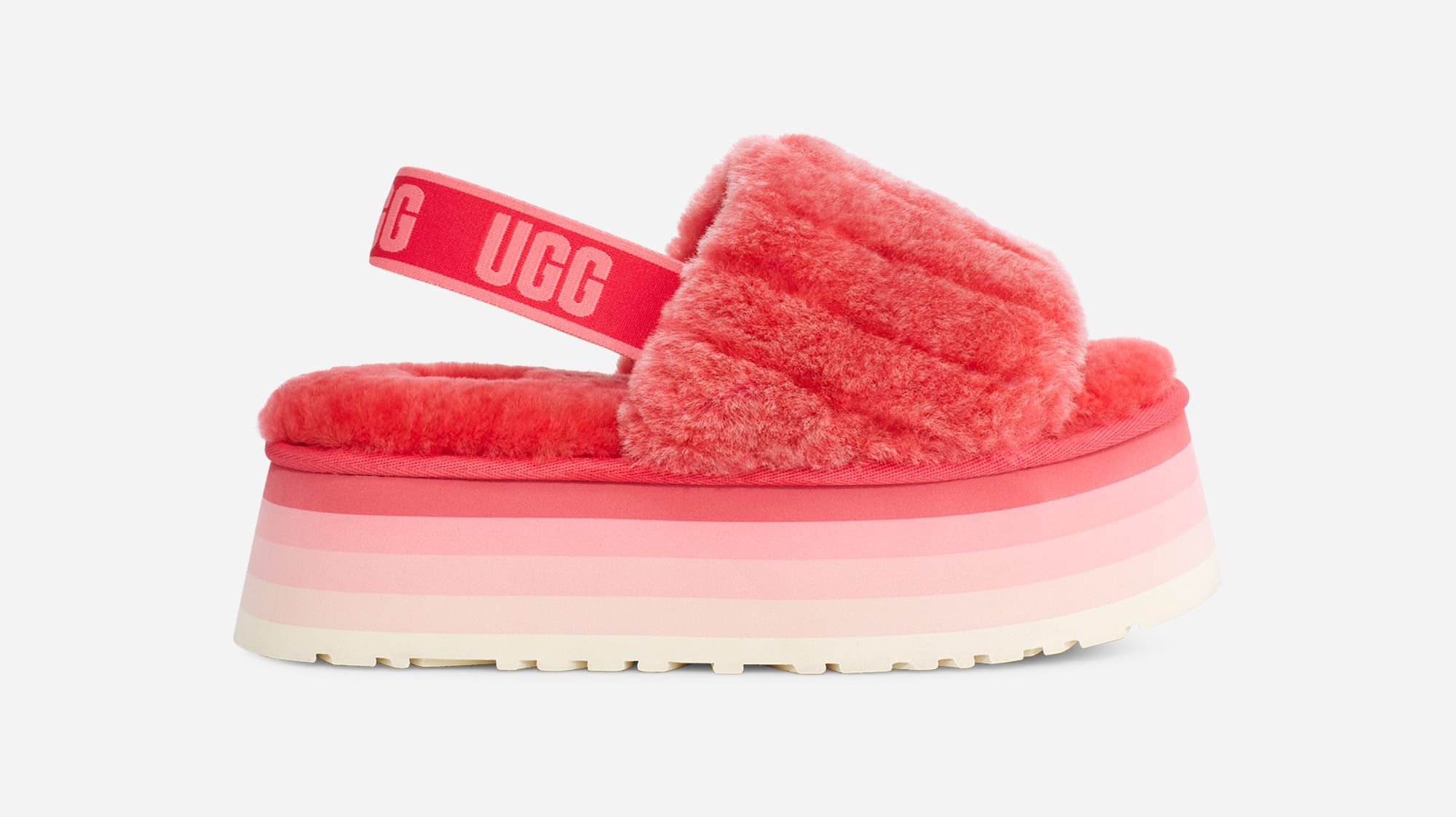 UGG® Disco Sherpa Corduroy Slide for Women in Nantucket Coral