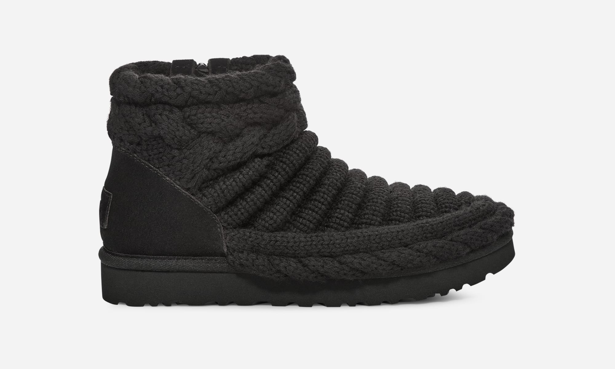 UGG Botte Classic Mini en maille épaisse pour Femme in Black