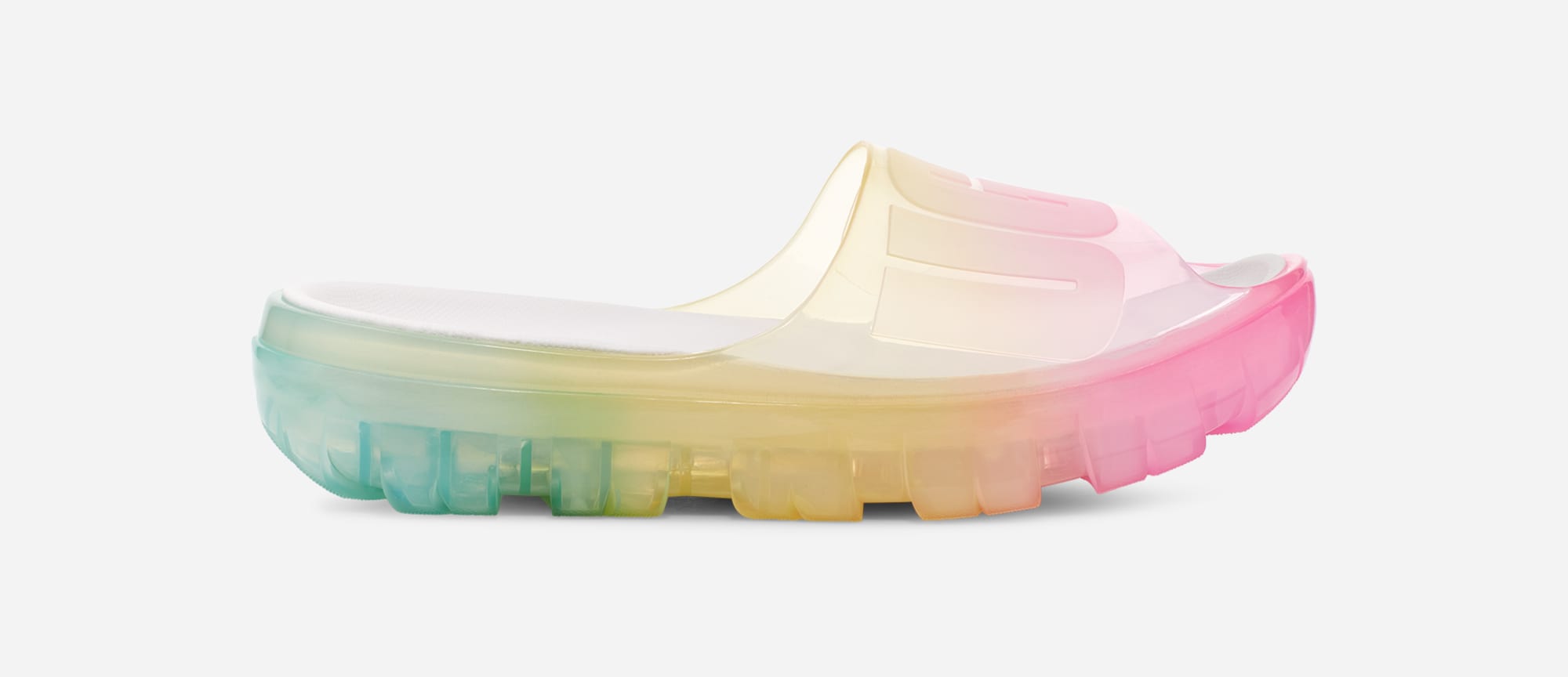 UGG® Jella Clear Watercolors Slide for Women in Rainbow Blend