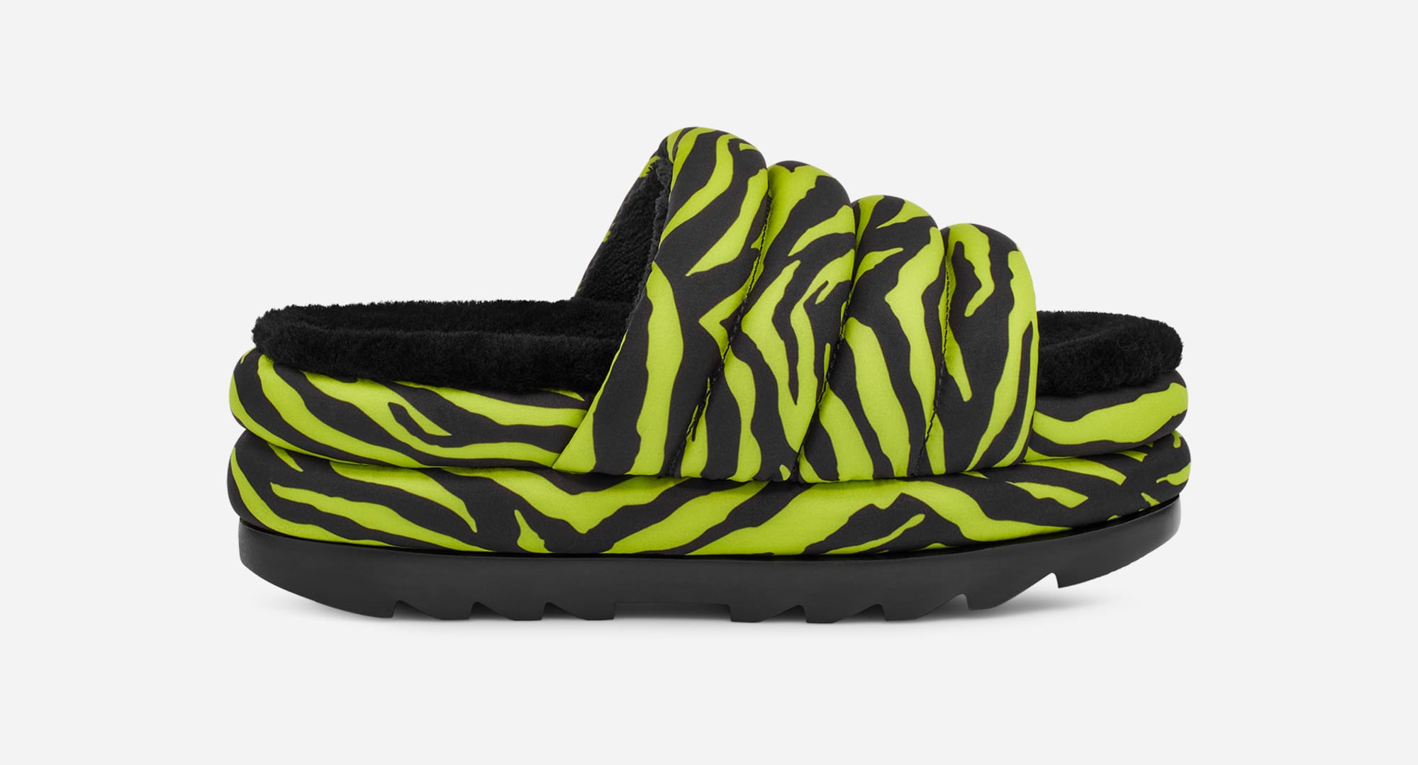 UGG® Puft Tiger Print Slide for Women in Key Lime