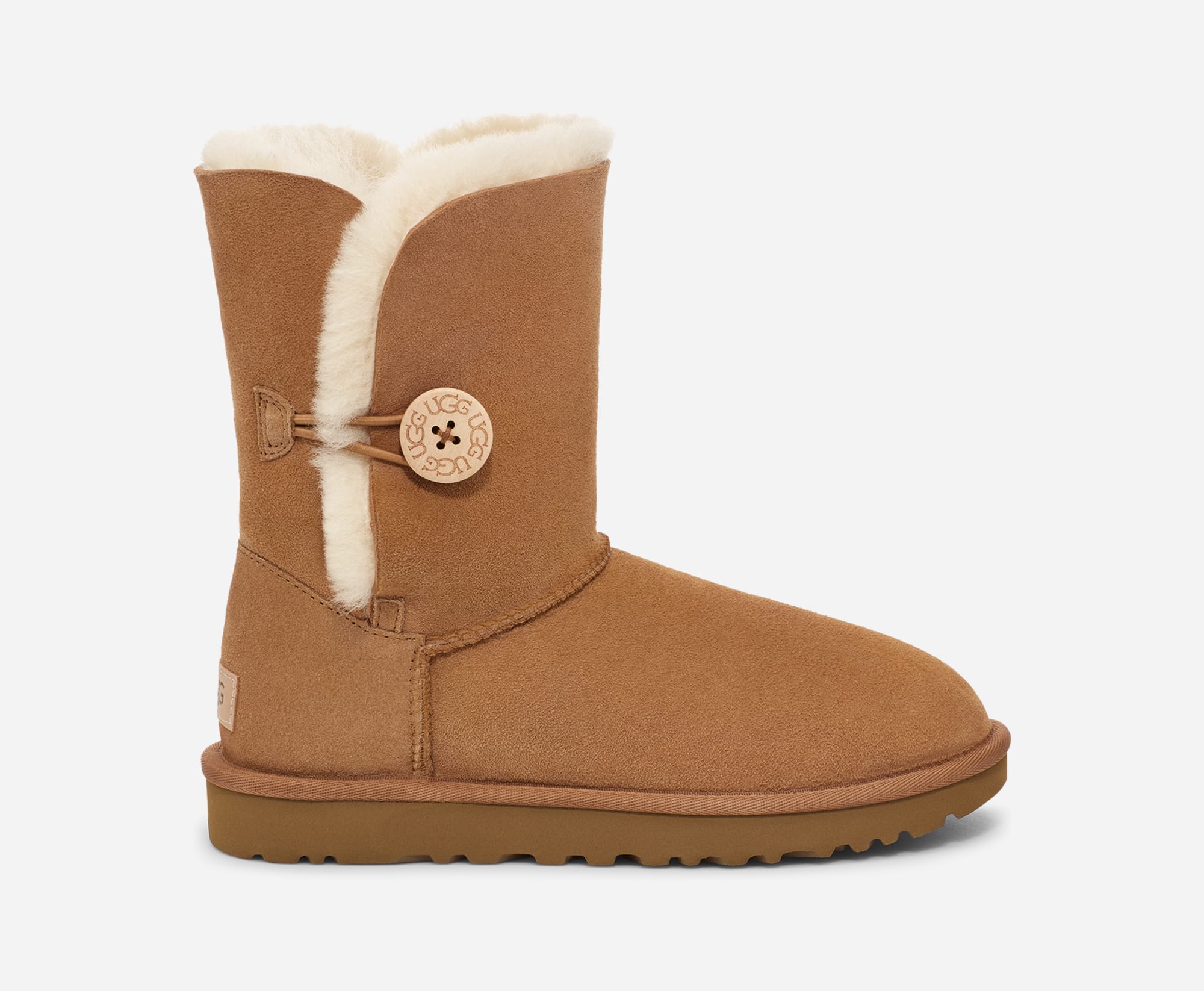 UGG® Short Bailey Button II Boot for Women in Brown