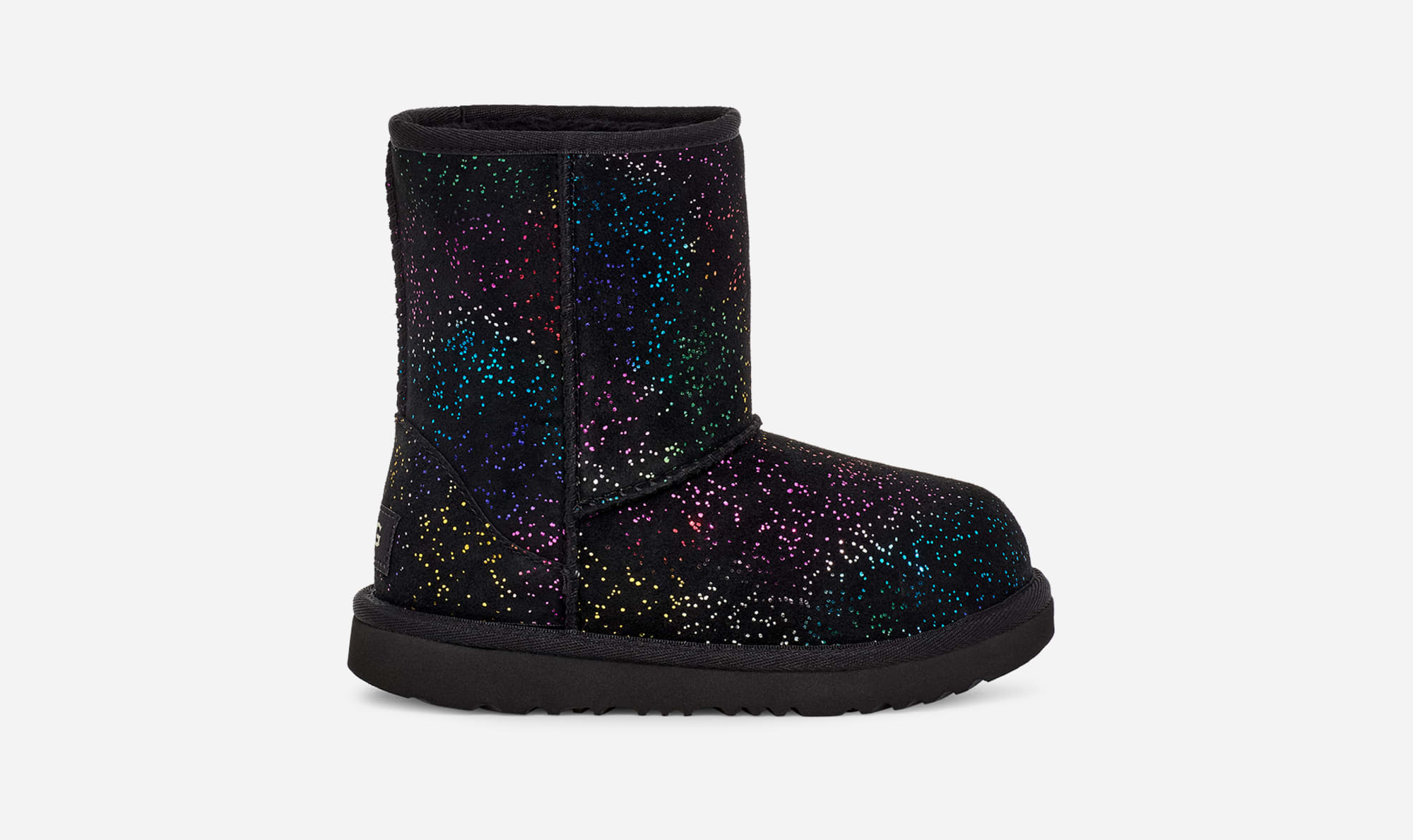 UGG® Classic II Shimmer Sky Boot in Black/Rainbow Metallic