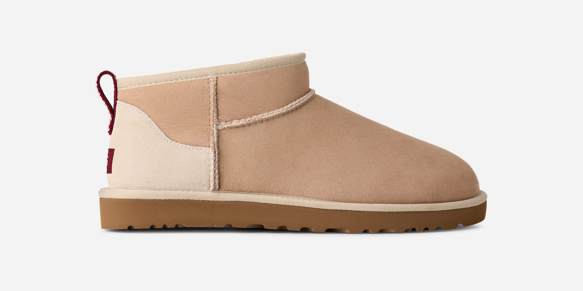UGG® Classic Ultra Mini for Men in Driftwood/Biking Red