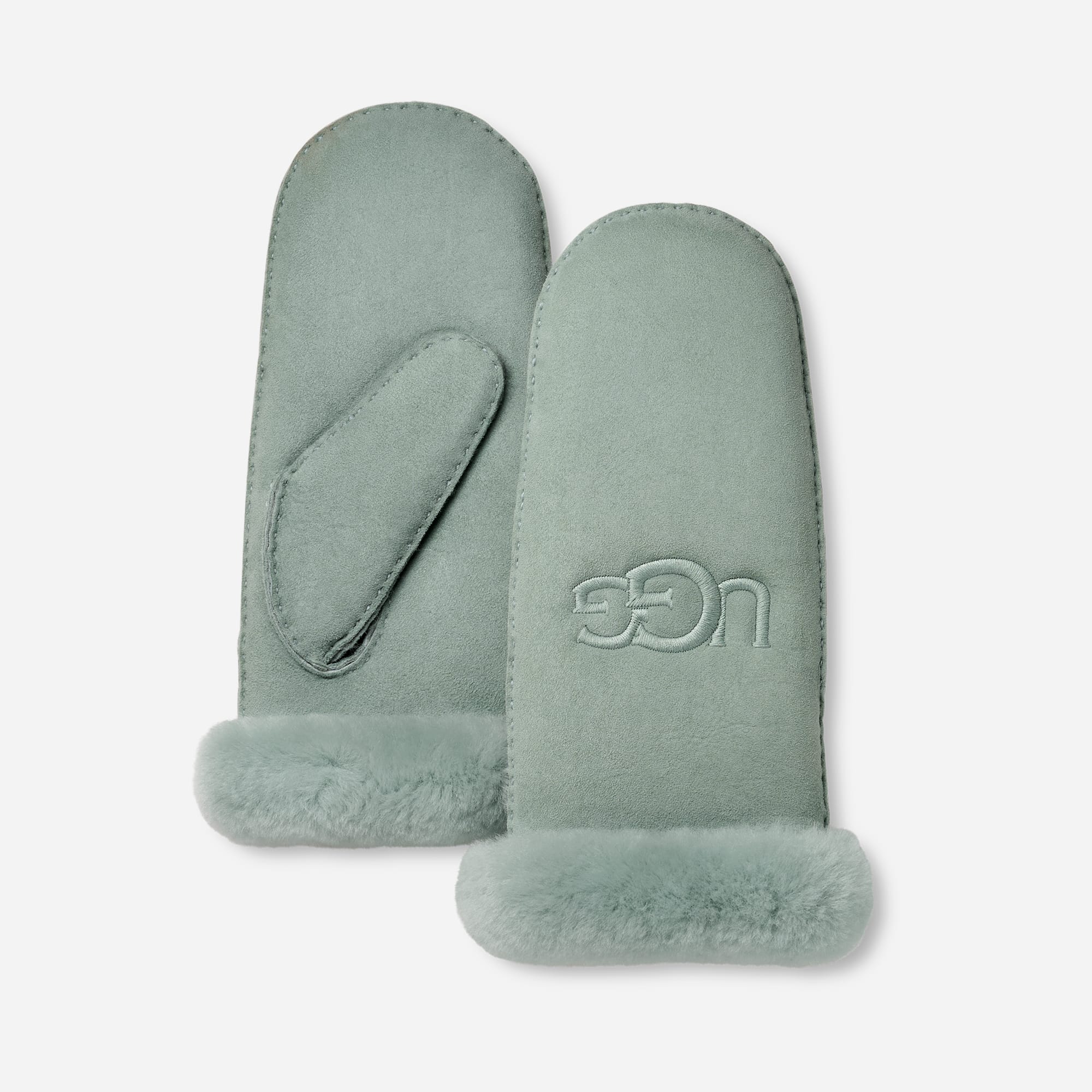 UGG Moufle brodée en peau de mouton in Grey Mist