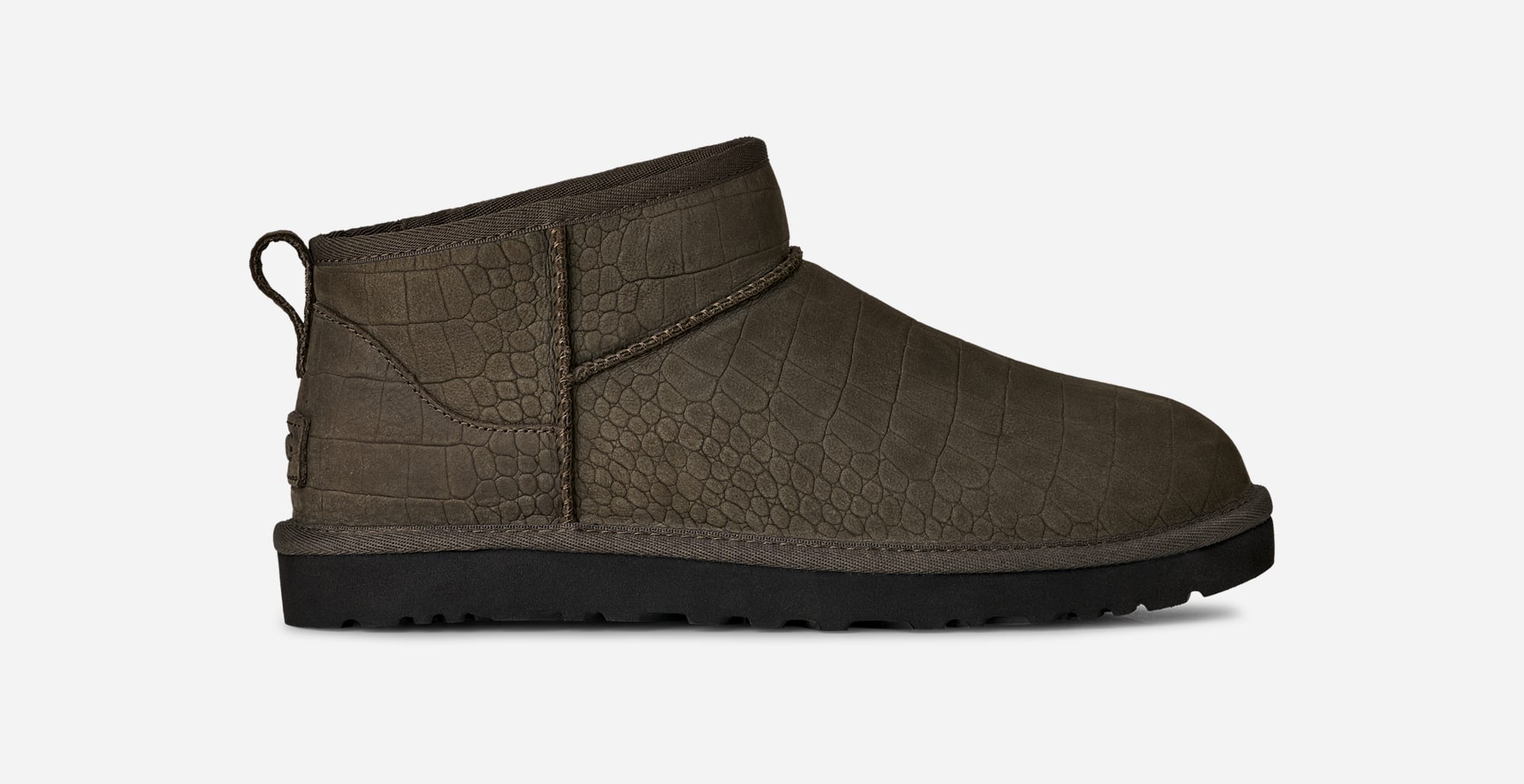 UGG® Classic Ultra Mini Embossed Boot in Dense Smoke