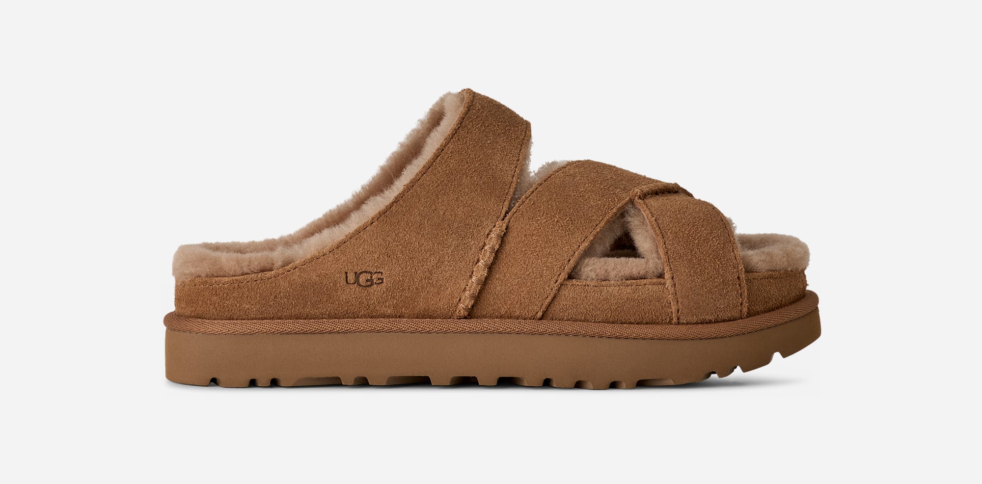 UGG® Greenport Cross Strap Slide in Brown