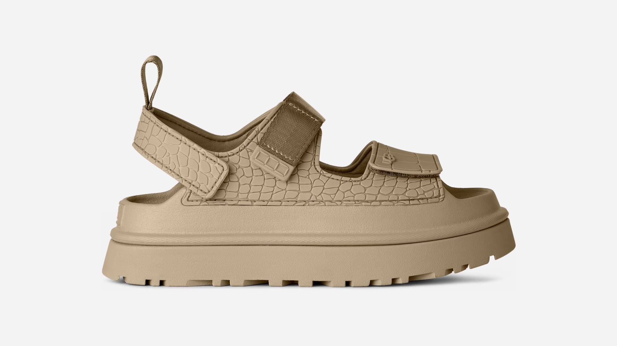 UGG® GoldenGlow Embossed Sandal in Brown